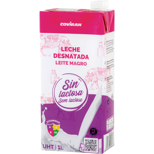 Leche Desnatada Sin Lactosa Coviran Brik