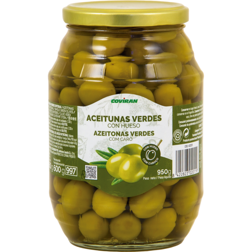 Aceitunas Manzanilla Con Hueso Coviran Cristal