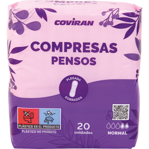 Compresas Extra Plana Plegada Coviran 20 Unid