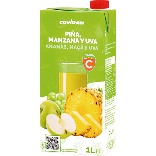 Zumo Piña-Manzana-Uva Coviran Brik 1 L