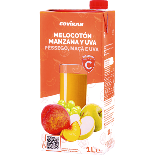 Zumo Melocotón-Manzana-Uva Coviran Brik 1L