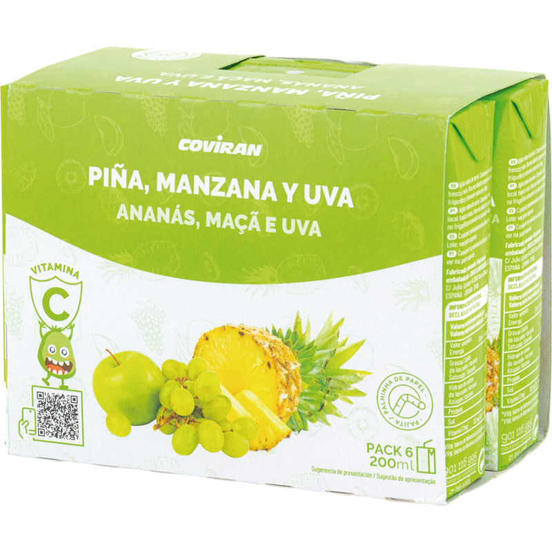 Zumo Piña-Manzana-Uva Coviran P-6
