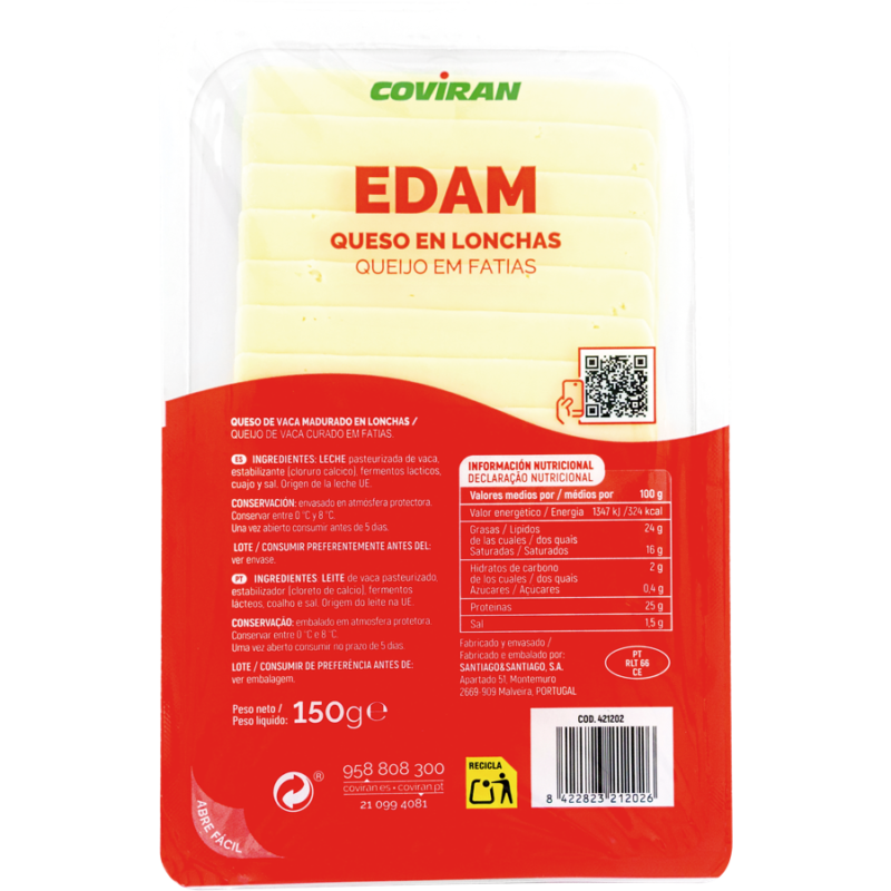 Queso Edam Coviran Lonchas