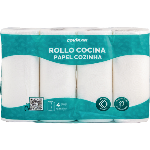 Rollo Cocina 2 Capas Blanco Coviran 4 Unid