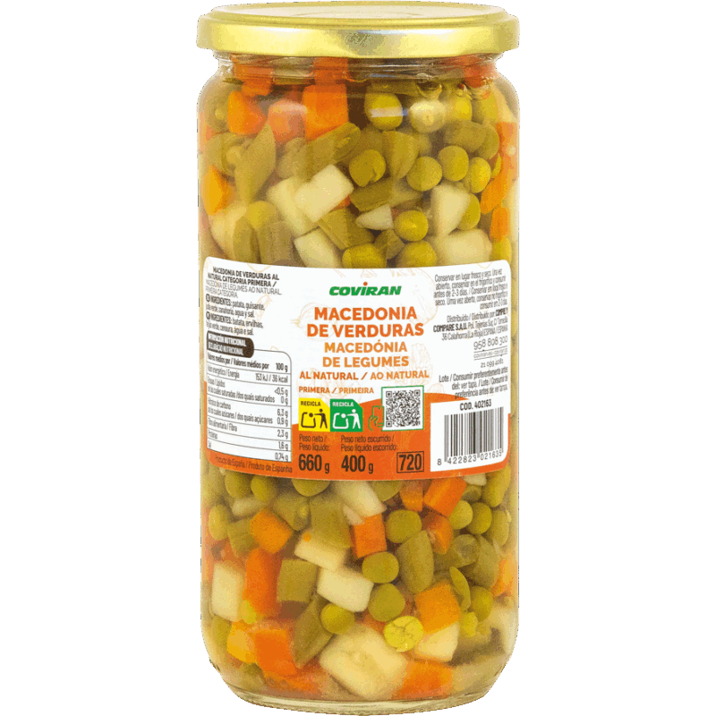 Macedonia Verduras Coviran Cristal 400 g