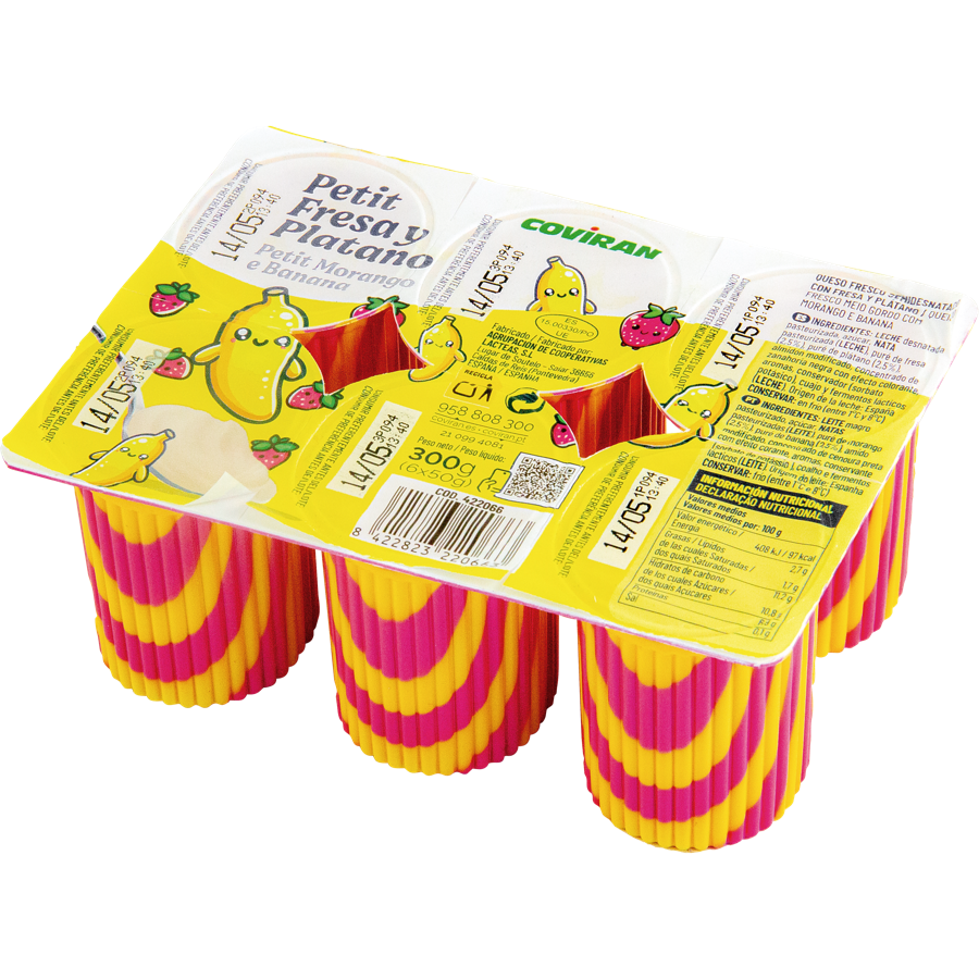 Yogurt Petit Fresa/Plátano COVIRAN 50G P-6