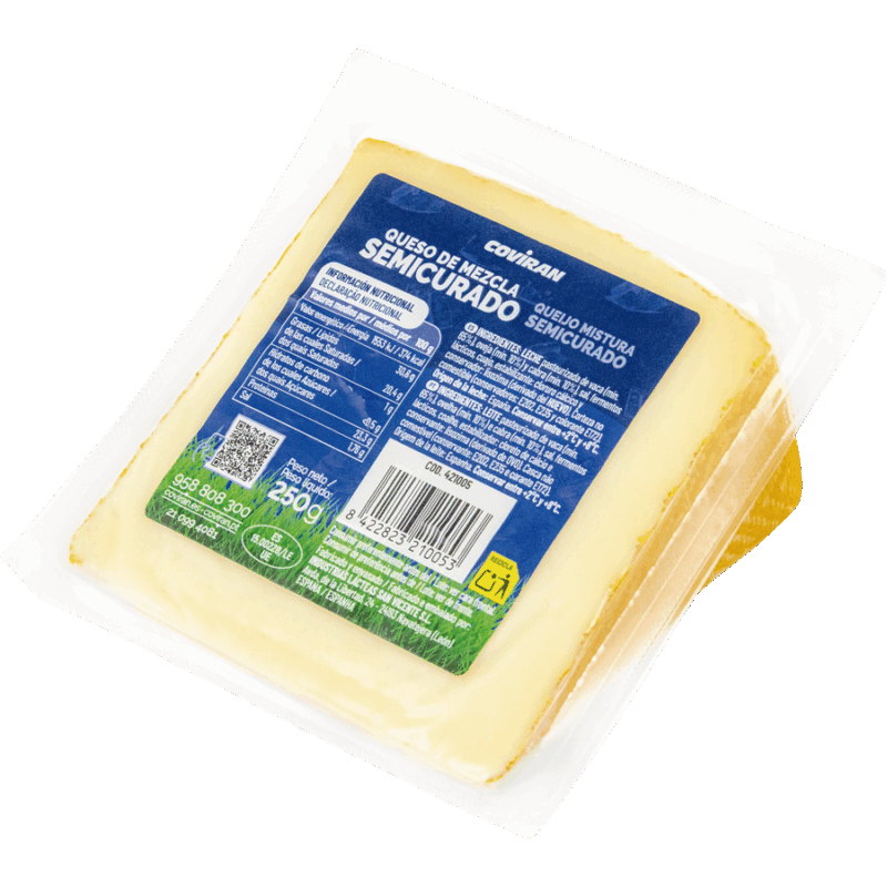 Queso Mezcla Semicura Coviran Cuña 250 G