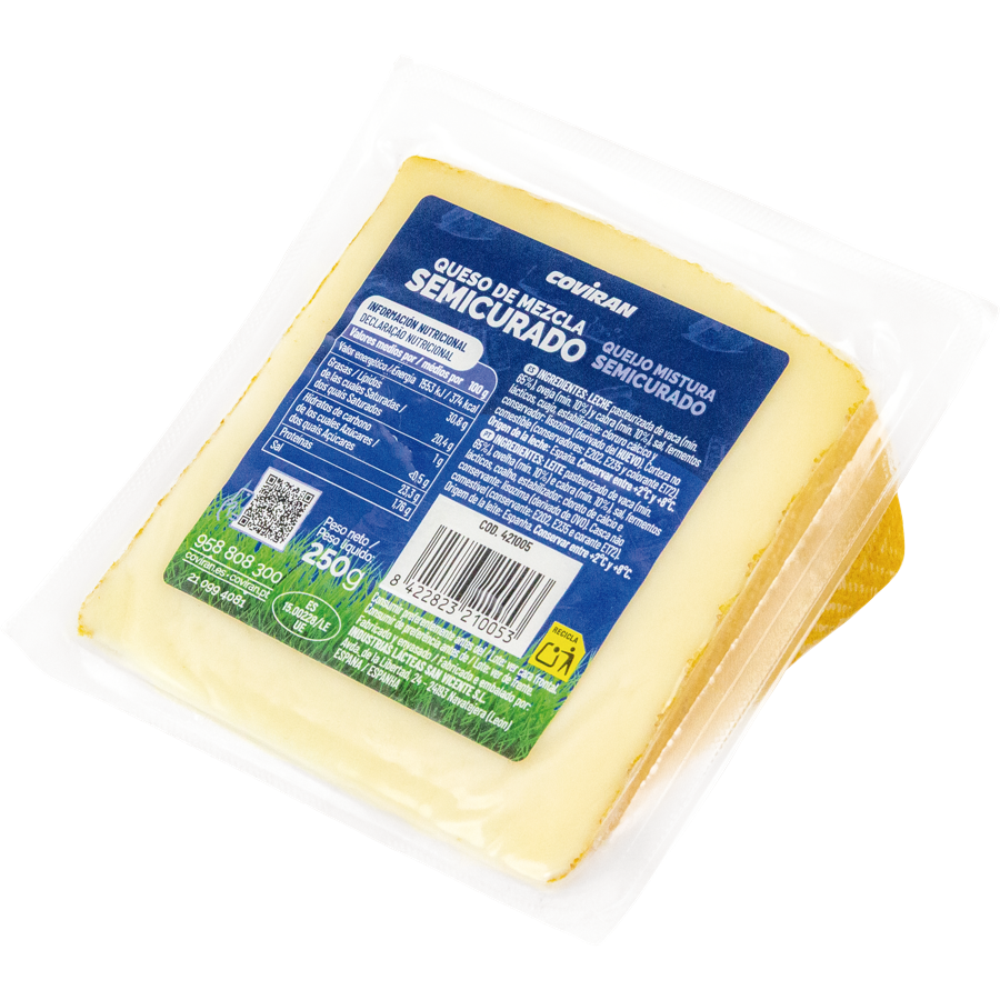 Queso Mezcla Semicura Coviran Cuña 250 G
