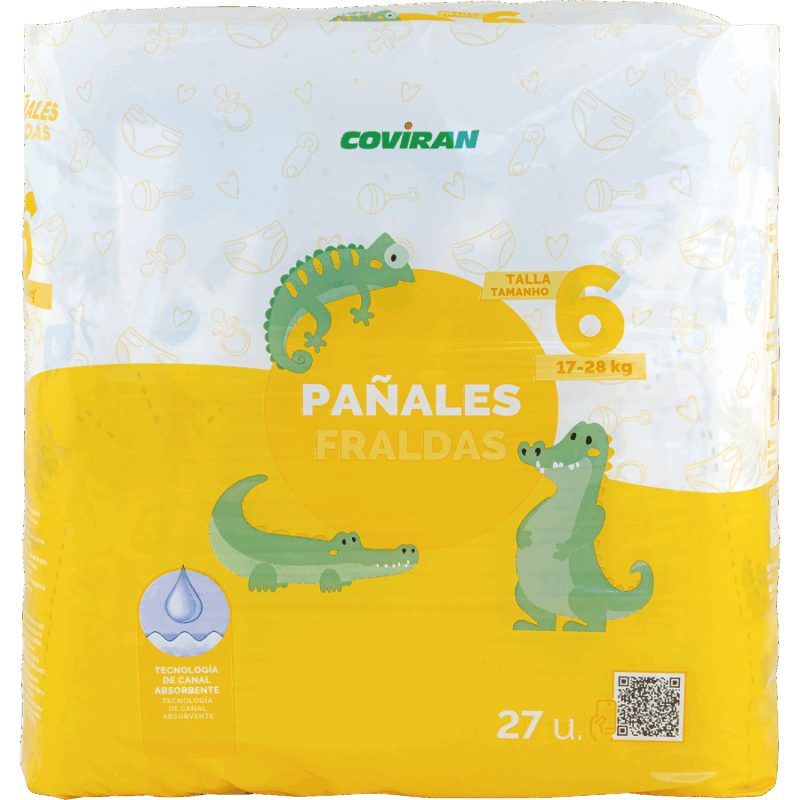 Pañal Talla 6 17-28 Kg Coviran 27 Unidades