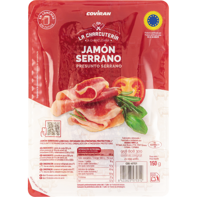 Jamón Serrano Coviran 150 G