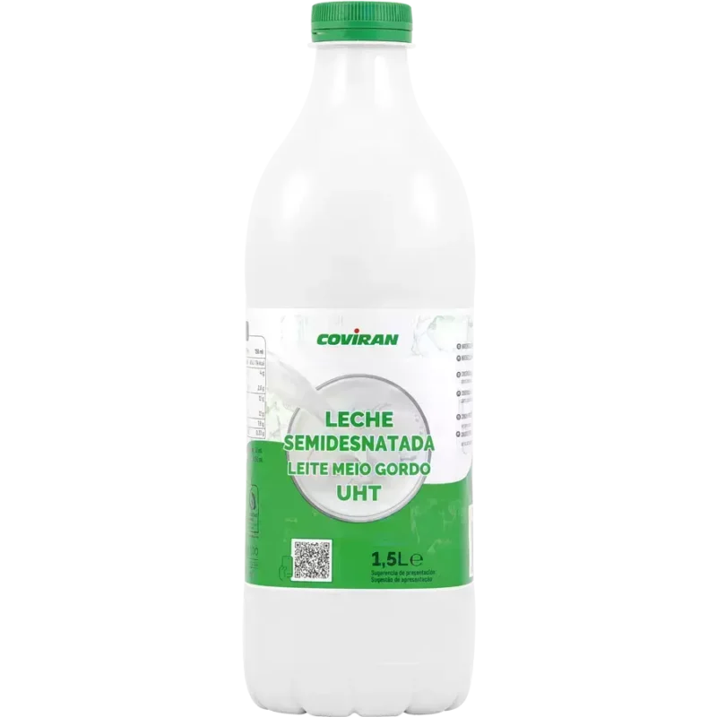 LECHE SEMIDESNATADA COVIRAN BOTELLA 1,5 L