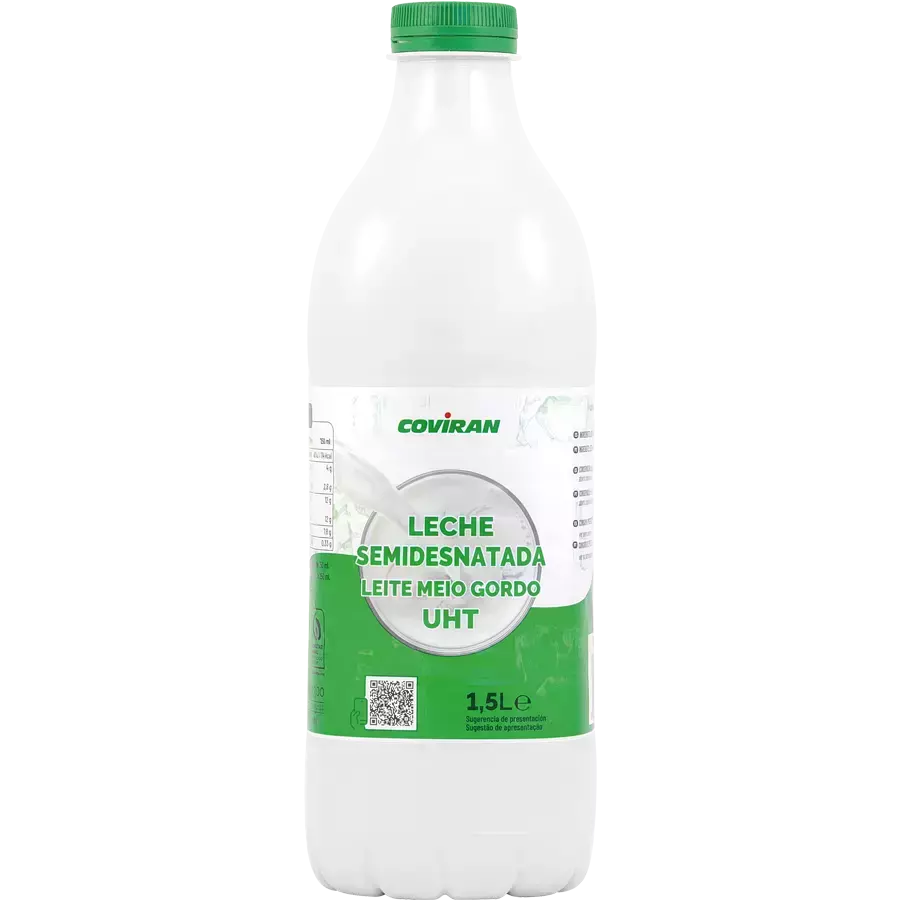 LECHE SEMIDESNATADA COVIRAN BOTELLA 1,5 L